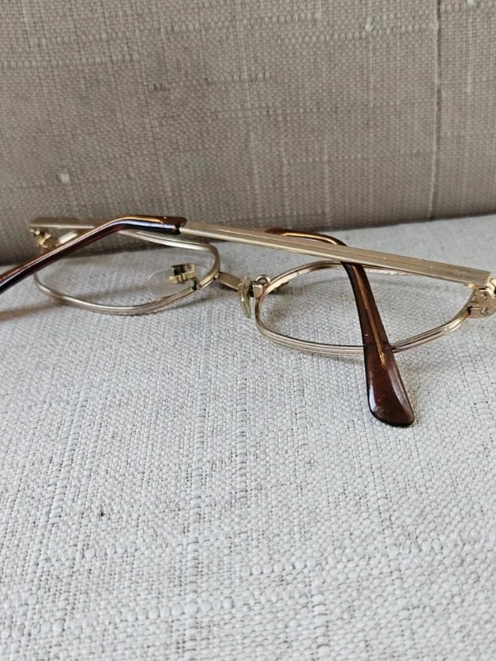 Vintage HEX-O-K Eyeglasses Frame Gold Tone Eyewear Glasses Frame Korea